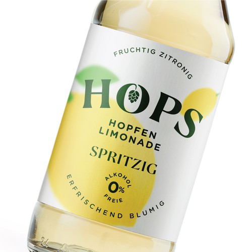 Lemonade label with the title 'Hops'