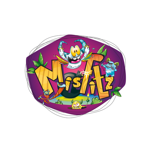 Joyful logo with the title 'Crazy logo concept (complex design) for monster toys series.'