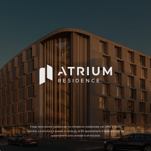 Letter A logo with the title 'Atrium Residence'