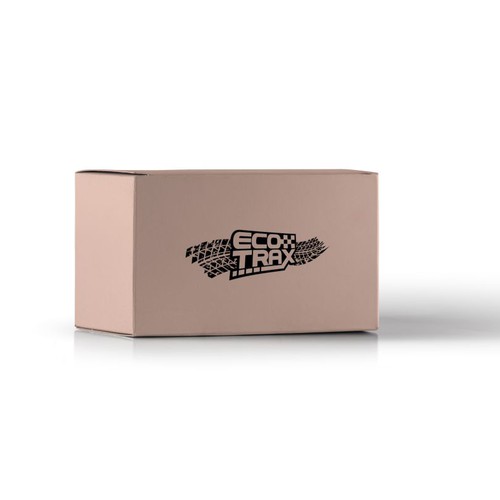 Race car design with the title 'EcoTrax Logo Design'