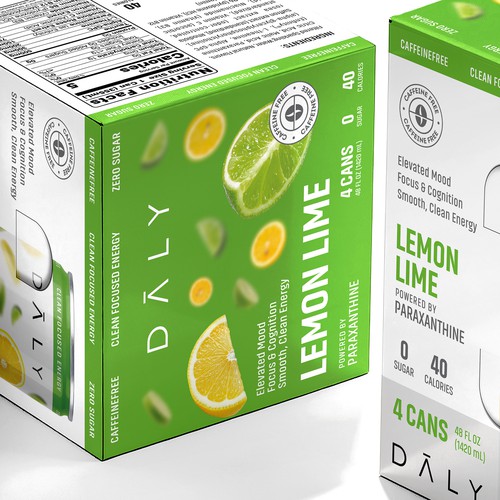 Energy drink packaging with the title '4 Pack Can Box Design'