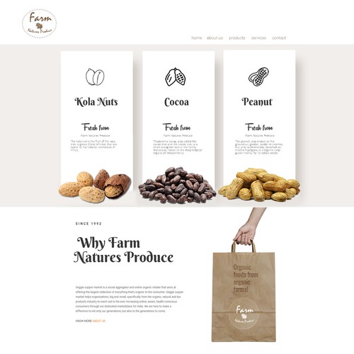 Grocery store design with the title 'Grocery Store, Produce Groceries'