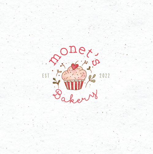 Cupcake design with the title 'Monet’s bakery'