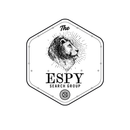 Lion logo with the title 'Logo for the Espy search group'