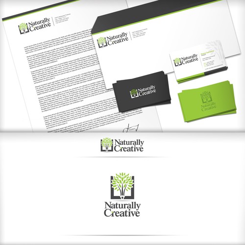 Leaf design with the title 'Naturally Creative'