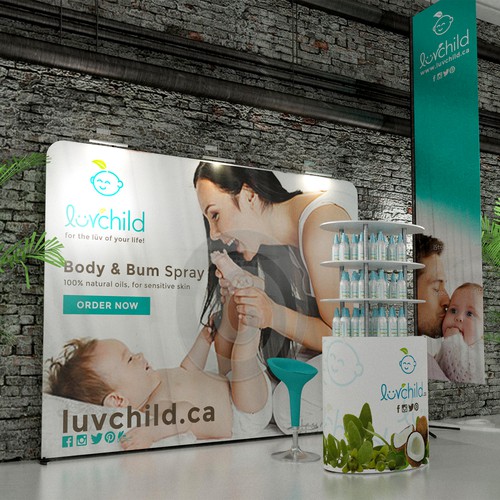 Panel design with the title 'Cosmetic Product Trade Booth Design'