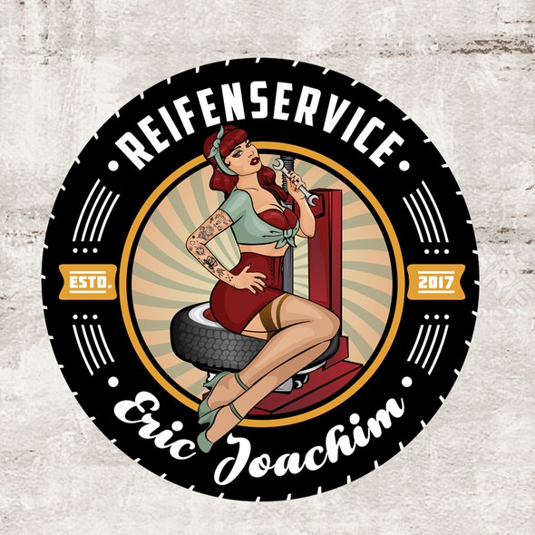 Tire logo with the title 'Logo design for auto service'