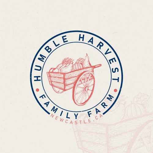 Wagon logo with the title 'Logo for Organic Family Farm'