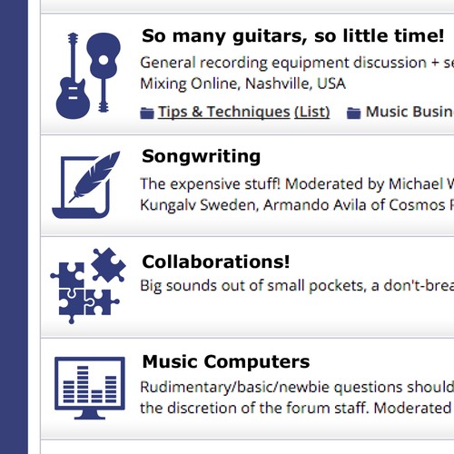 Set design with the title 'Musical icons '