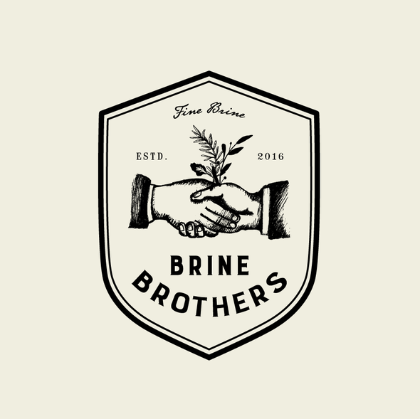 Brother design with the title 'Design a unique brand logo for premium pickle brine drink for Brine Brothers'