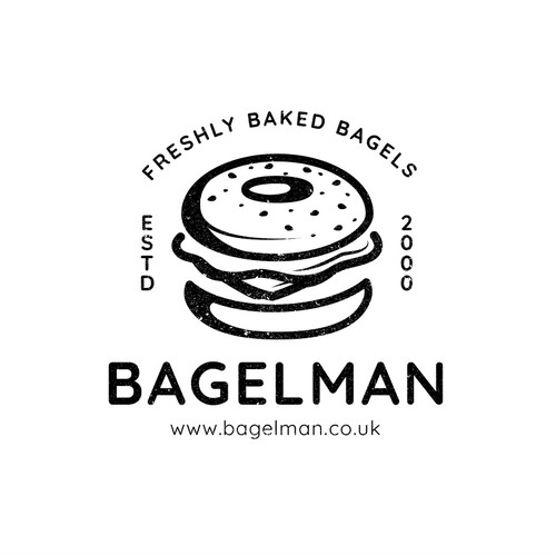 Bagel logo with the title 'Bagelman Logo Design'