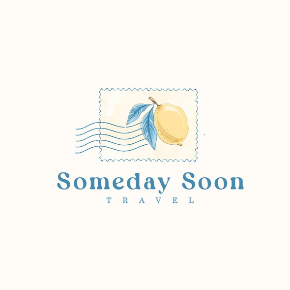 Feminine design with the title 'Whimsical logo for Someday Soon Travel'