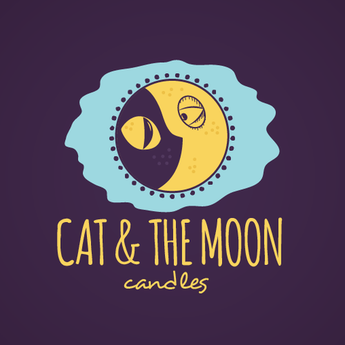 Kitty design with the title 'Cat And Moon Logo'