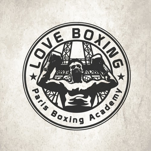 Boxing-gloves logo with the title 'Paris Boxing Academy'