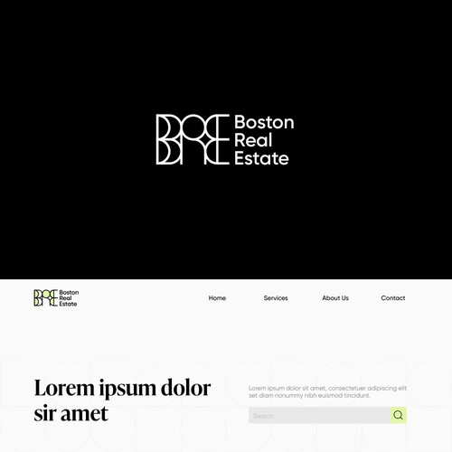 Architecture logo with the title 'Minimalist Geometric Logo for Real Estate Tech Brand'