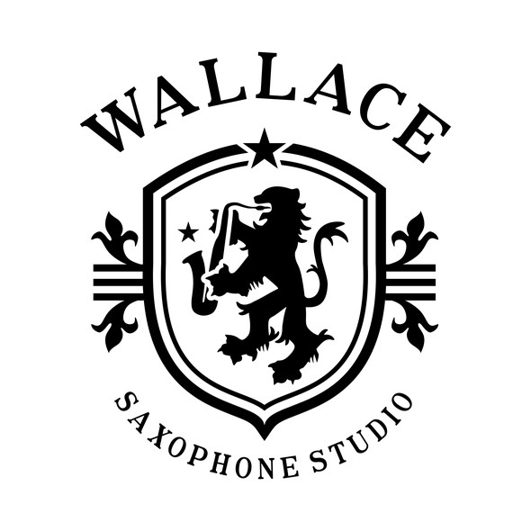 Saxophone design with the title 'Traditional logo for saxophone studio'