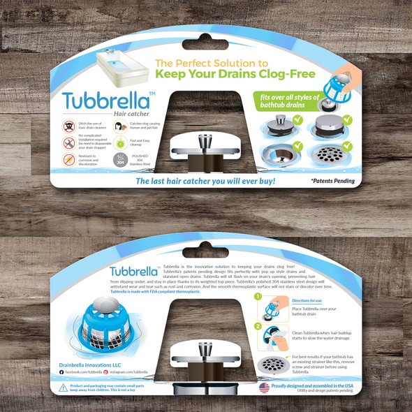 Water packaging with the title 'Tubrrella Blister Card Design'