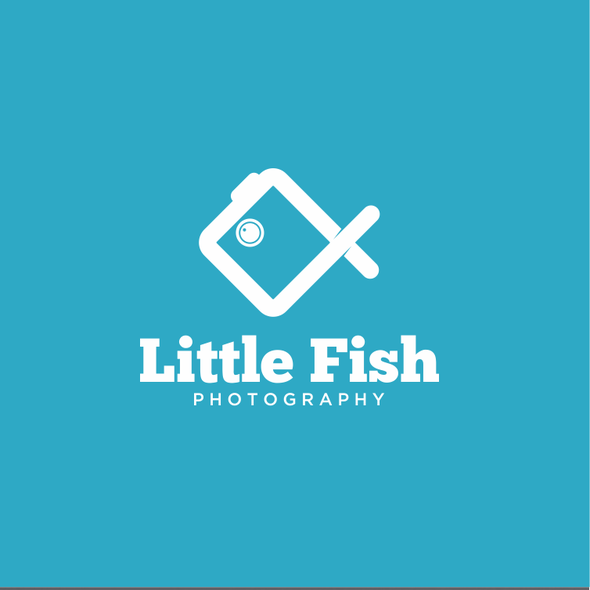 Camera brand with the title 'Logo for a photography company Little Fish'