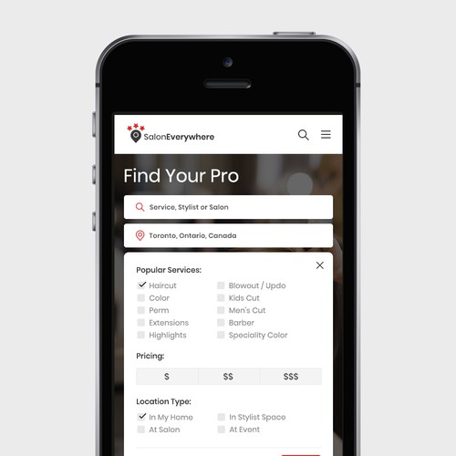 Hair salon design with the title 'Salon Everywhere'