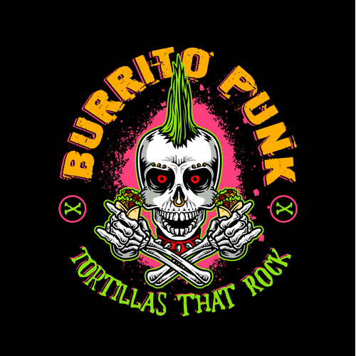 Heavy metal logo with the title 'Burrito Logo'