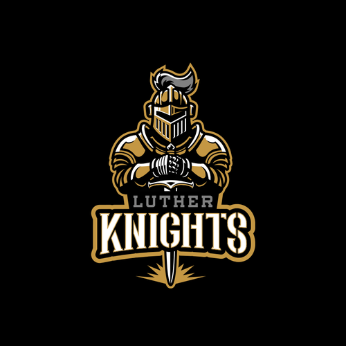 Knight on a horse logo with the title 'Luther Knights'