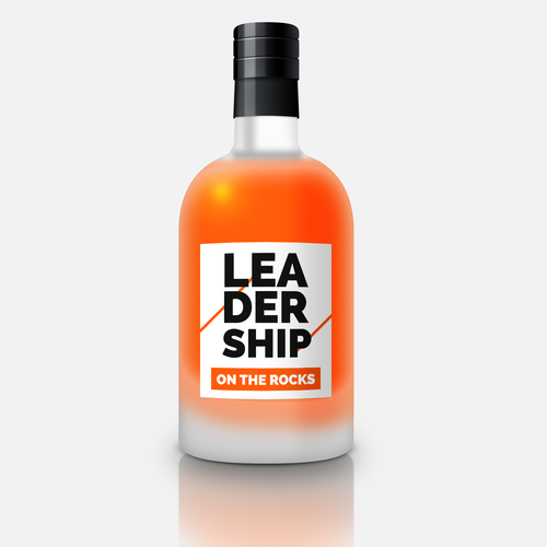 Orange and black logo with the title 'Leadership On The Rocks (Podcast Cover)'