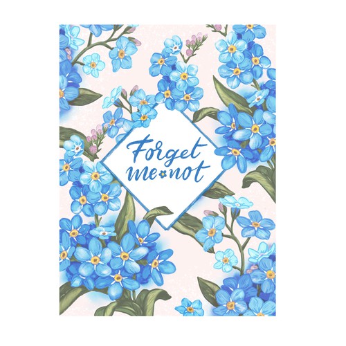 Flower artwork with the title 'Illustration for package'