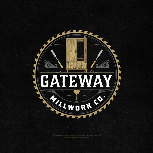 Woodworking logo with the title 'Gateway Millwork Co.'