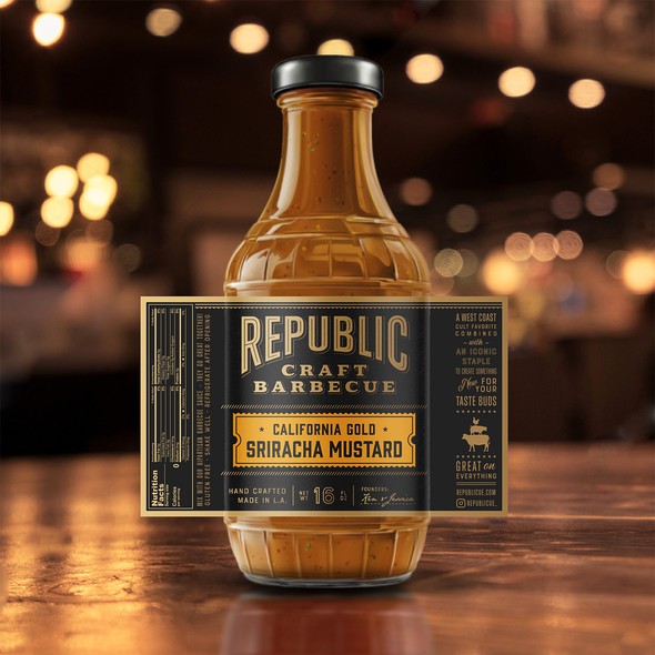 Sauce design with the title 'Republic Craft BBQ Sauce'