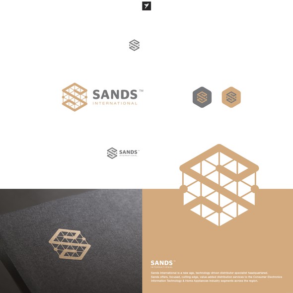 Hexagon brand with the title 'Tessellated S logo for tech distribution services'