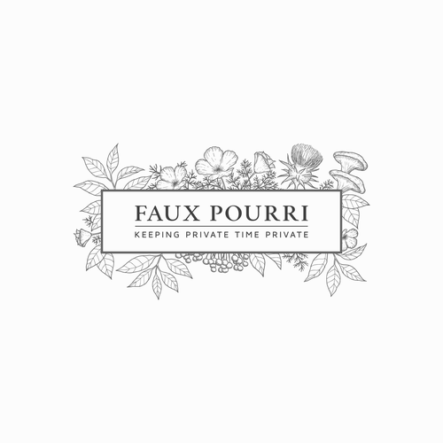 Herbal logo with the title 'Faux Pourri Hand-drawn Logo'