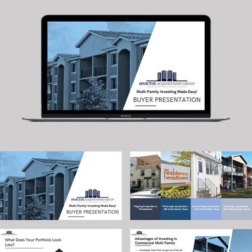 Good design with the title 'Powerpoint for real estate company'