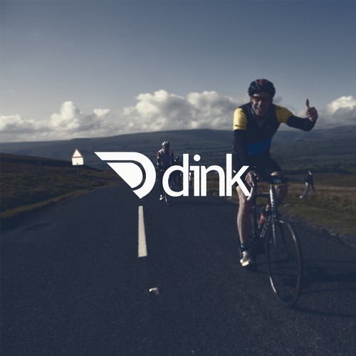 Cycling logo with the title 'easily identifiable, simple logo for cycling wear'