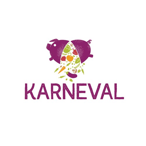 Vegetarian logo with the title 'Karneval'
