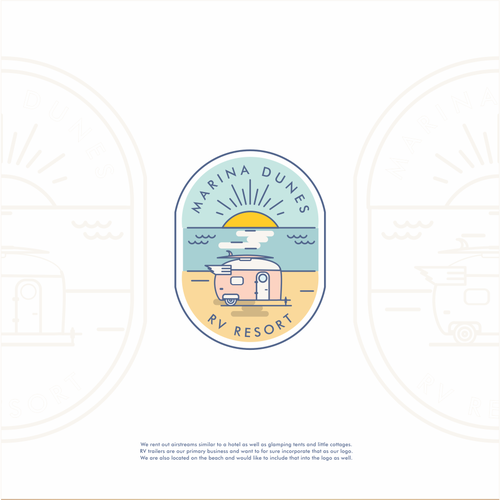 Vacation logo with the title 'Happy design for a RV rental on the beach'