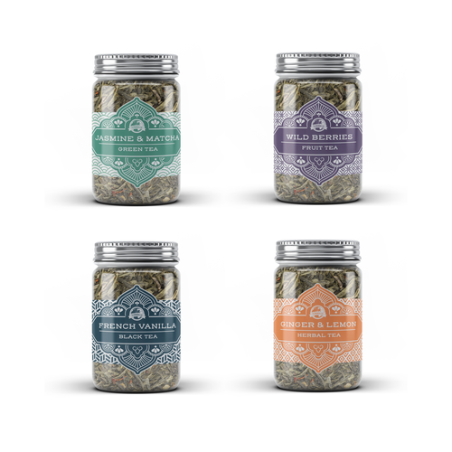 Hipster label with the title 'Premium Organic Tea Brand'