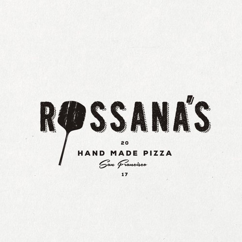 Pizza design with the title 'ROSSANA'S PIZZA'