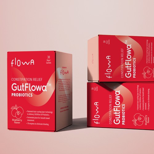 Branding label with the title 'flowa | probiotics'