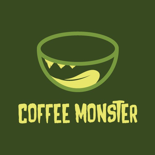 Halloween logo with the title 'coffee monster'
