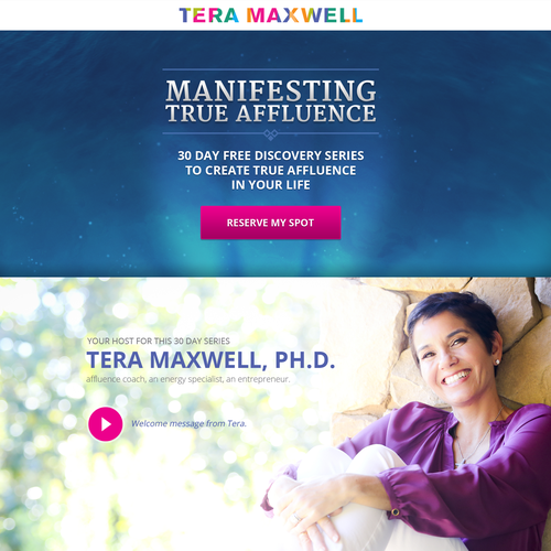 Bootstrap design with the title 'Landing page design for Tera Maxwell'
