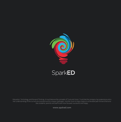 Lightbulb design with the title 'SPARK ED'