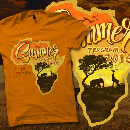 Elephant t-shirt with the title 'SUMMER EAST AFRICAN 2016'