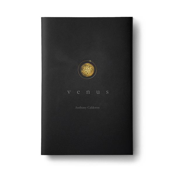 Black book cover with the title 'Venus - poetry - book cover design '