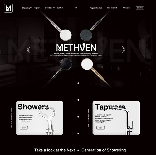 Premium website with the title 'Methven - WebDesign'