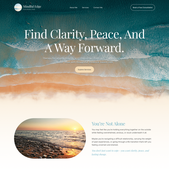 Therapy website with the title 'Relationship Counseling Service Website'