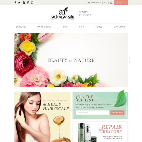 Nature website with the title 'Website concept'