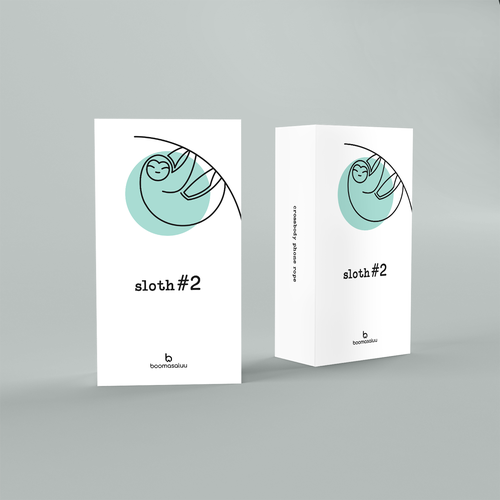 Sloth design with the title '#2 sloth - Amazon product packaging'