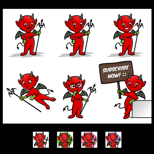 Devil design with the title 'Character for YouTube channel MaxDevvil'