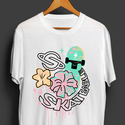 Skater design with the title 'T-shirt design'