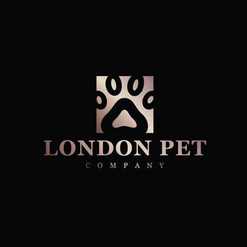 Paw logo with the title 'London Pet Company Logo'